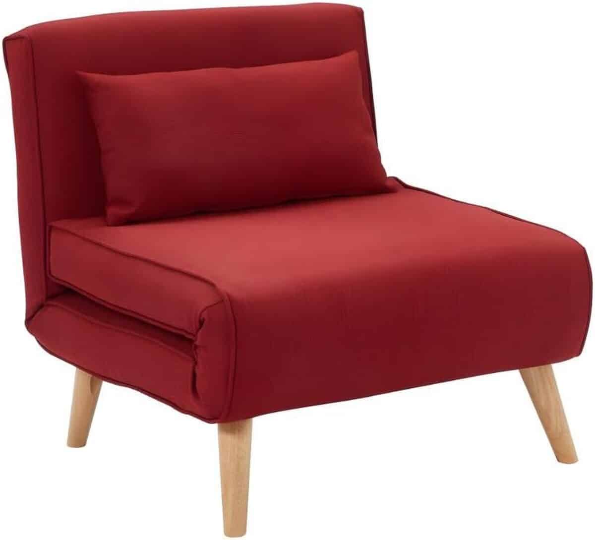 Avis : fauteuil convertible POSIO rouge de Vente-unique