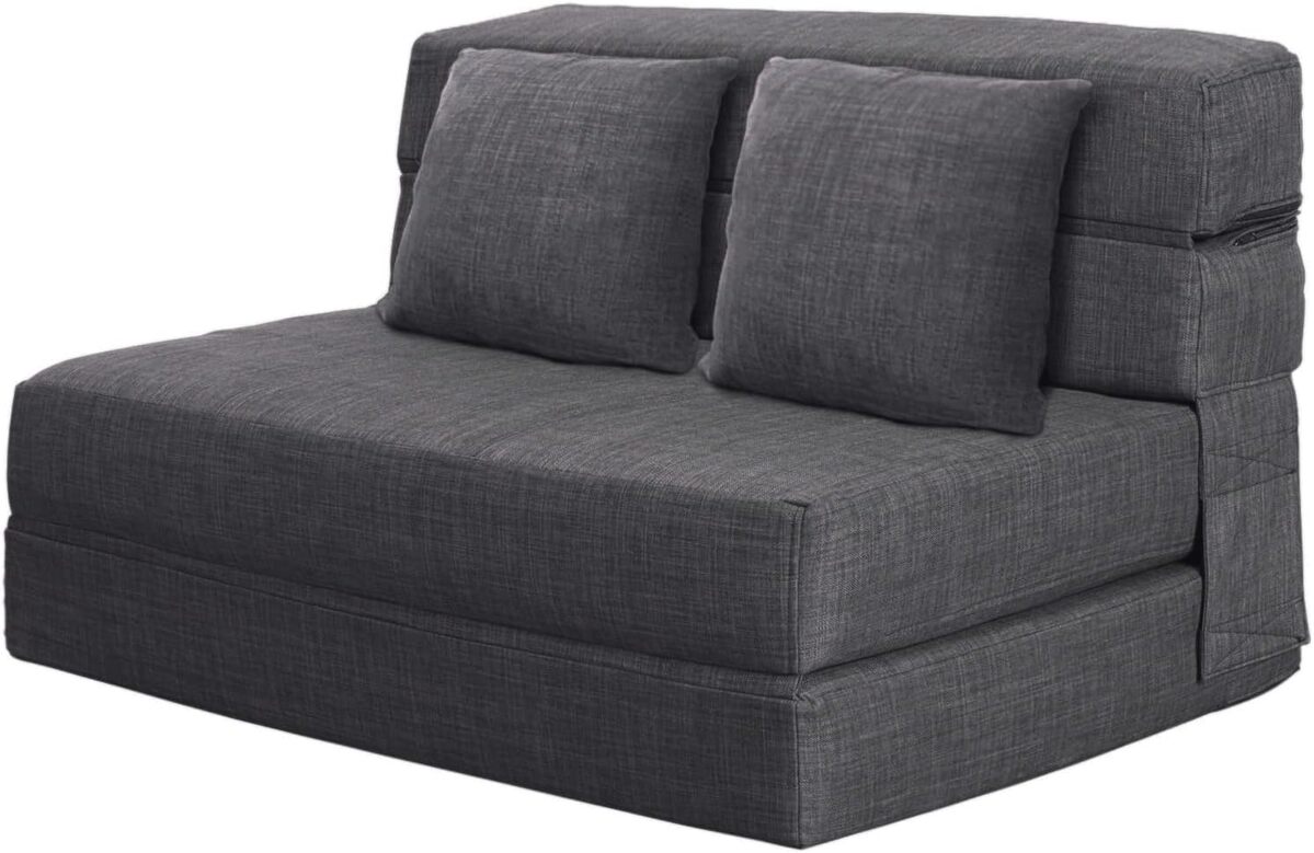 Test : canapé convertible anoner 2 places gris foncé