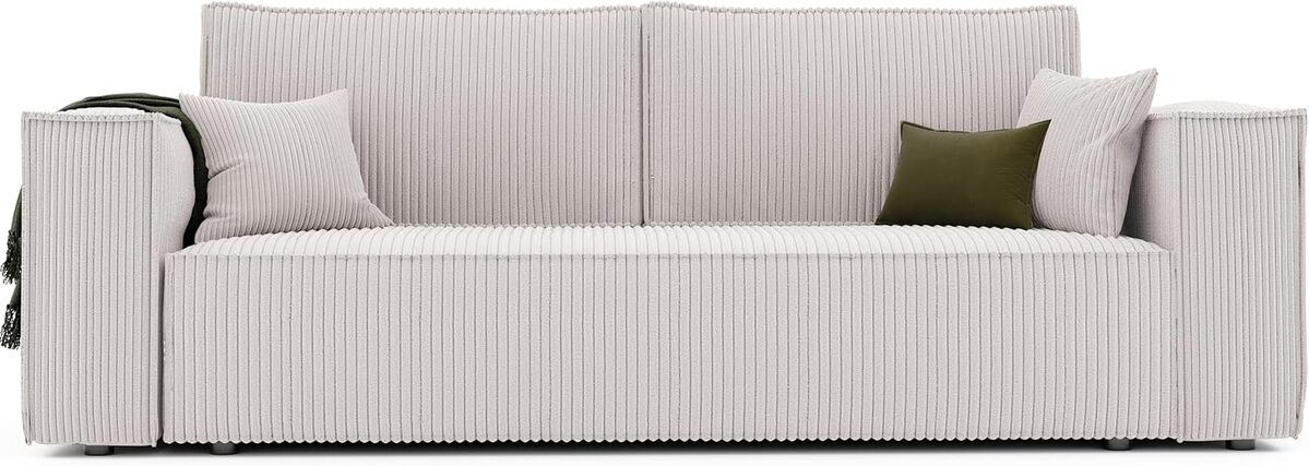 Test : canapé convertible GREKPOL Sofa 255x105 cm en velours côtelé 3 places