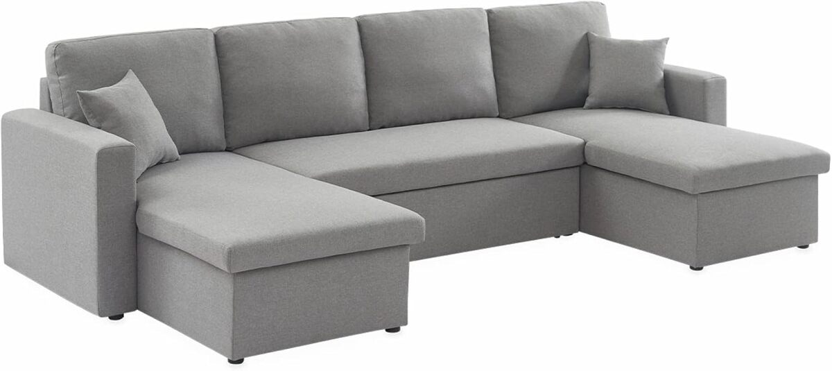 Test du canapé panoramique convertible Alice's Home : le confort gris clair en 4 places