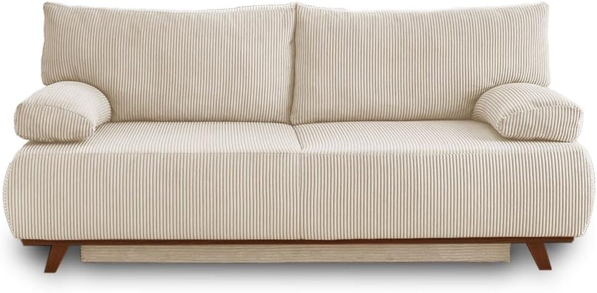 Test du canapé convertible Best Mobilier Cristal en velours côtelé : un sofa beige pratique et élégant