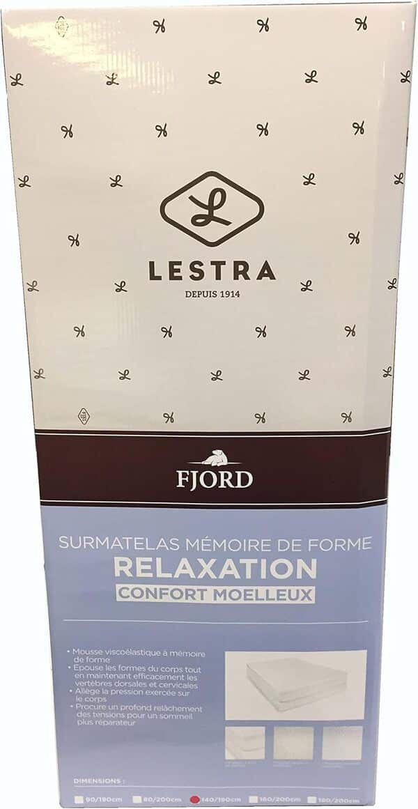Surmatelas Lestra Fjord à mémoire de Forme (Surmatelas Lestra Fjord 80 x 200 cm)