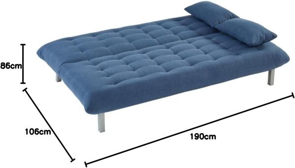 Vente-unique - Canapé 3 Places Convertible clic clac en Tissu Hornet - Bleu