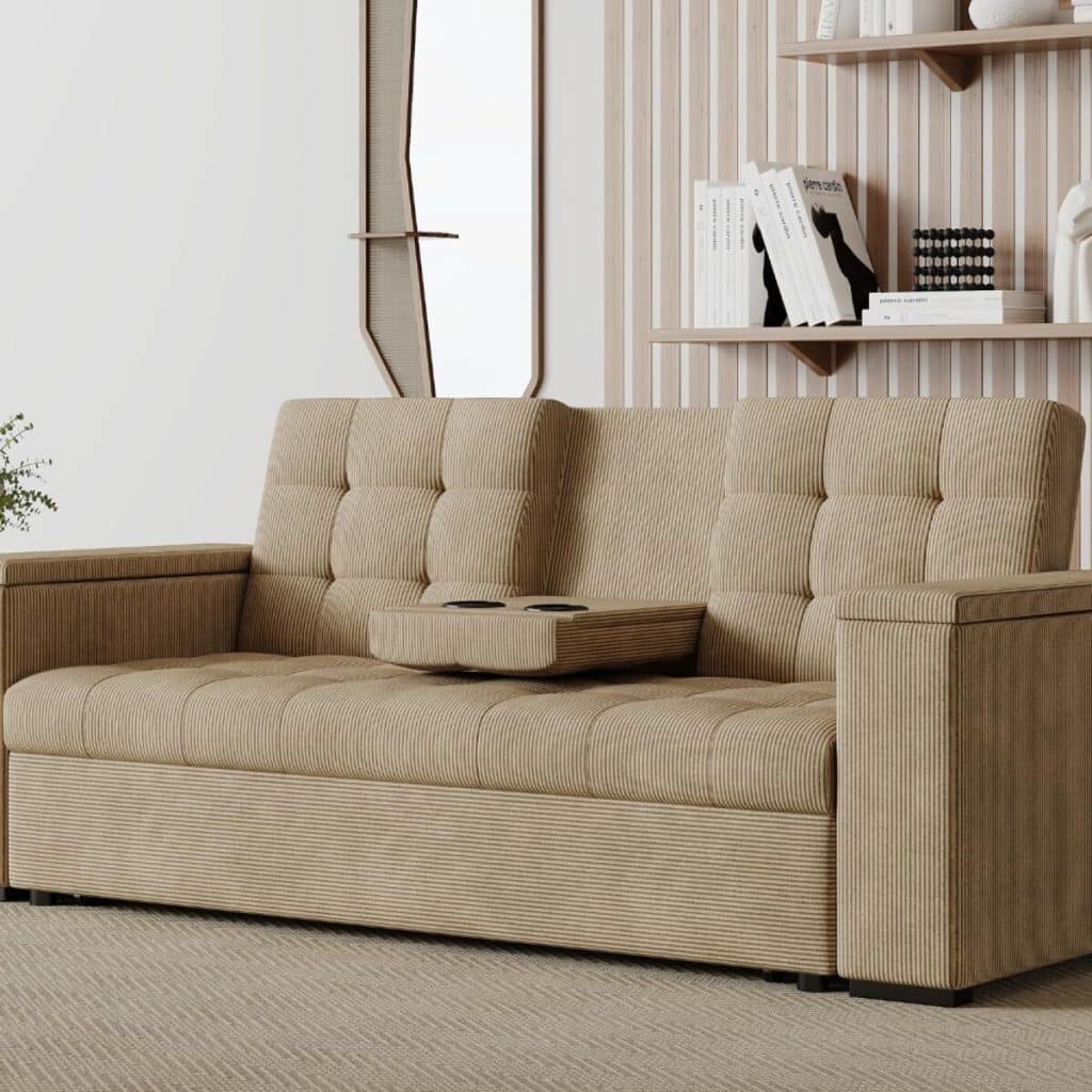 Avis : canapé convertible Concept Usine Noho en velours côtelé beige
