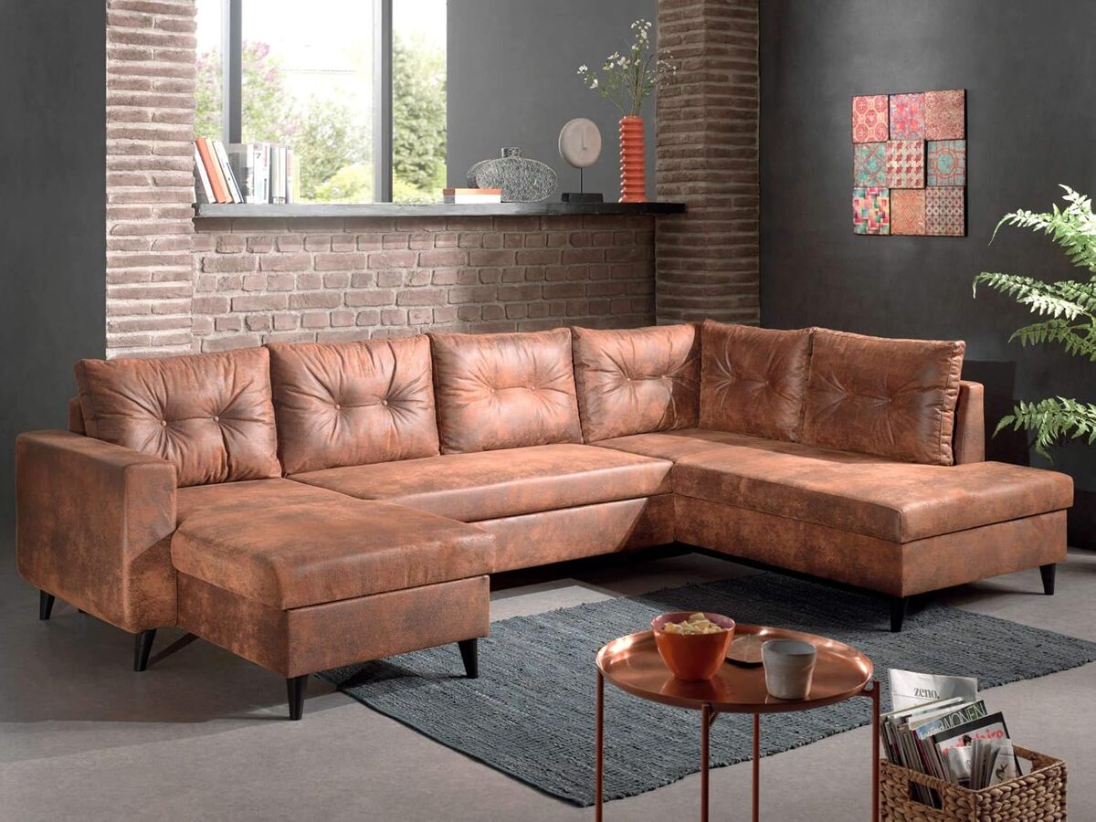 Avis sur le canapé convertible Bestmobilier Nordic XXL en microfibre marron