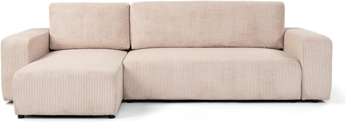 Test : canapé d'angle réversible Goya 244 cm en velours beige
