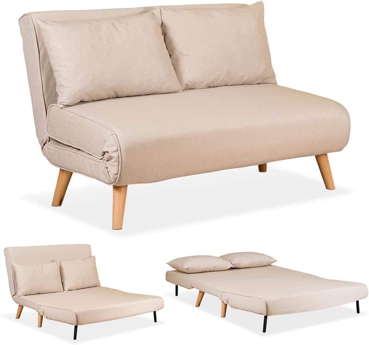 Test canapé-lit Foldy Beige par Evergreenweb : confort et style