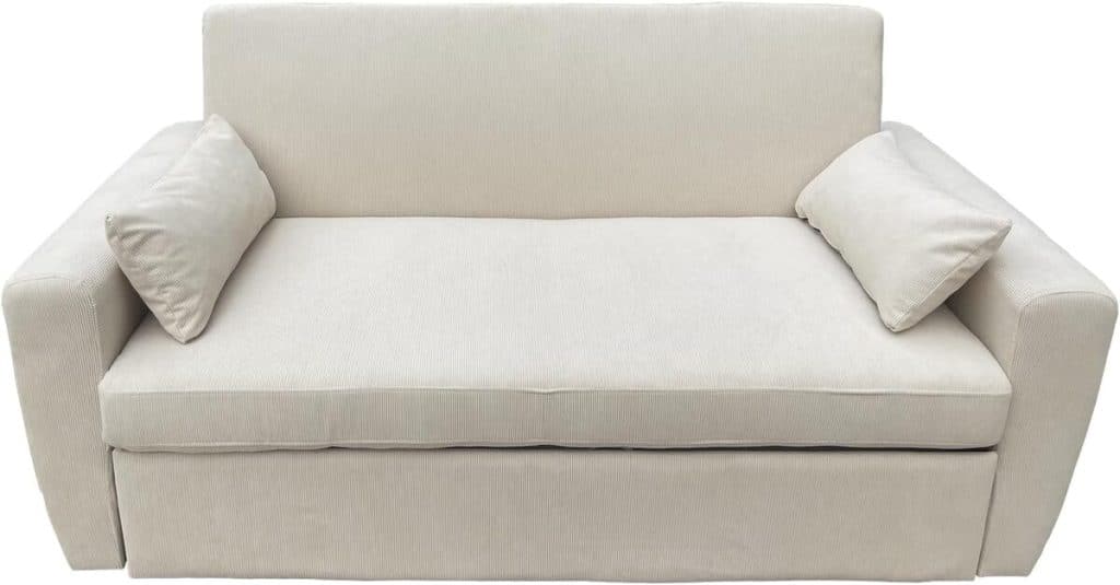 Test du canapé convertible Matt de Happy Garden : style et confort en velours beige