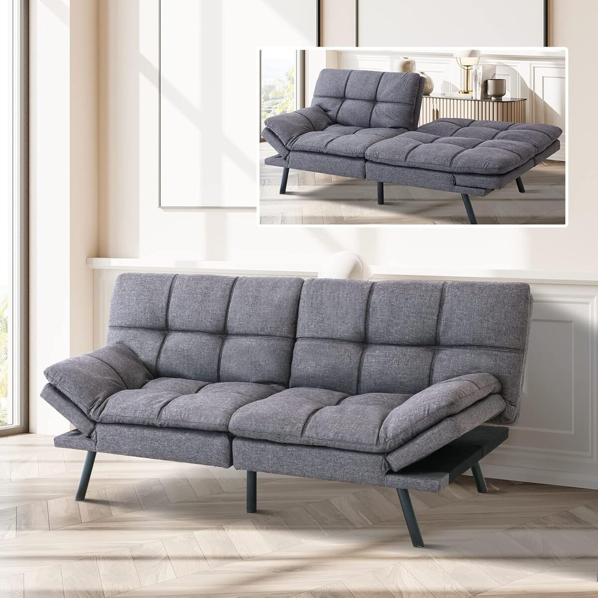 Test du canapé-lit Opoiar : futon convertible à mémoire de forme