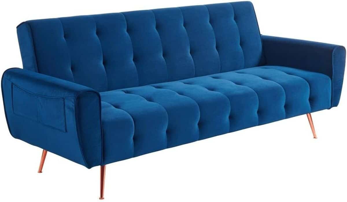 Avis : canapé convertible POLANI bleu roi élégant