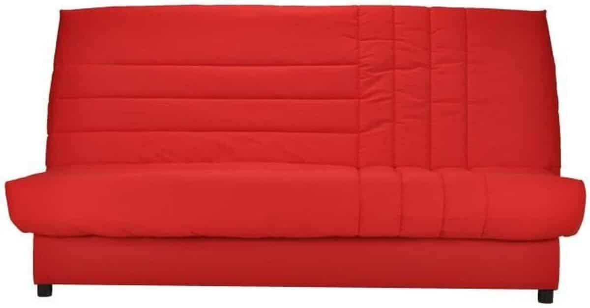 Test : banquette clic-clac BEIJA 3 places rouge