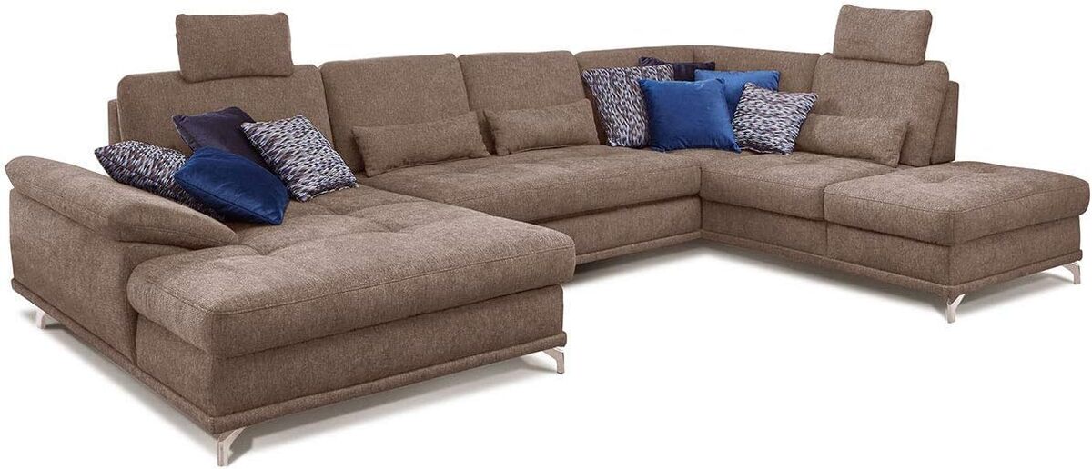 Test canapé d'angle Cavadore convertible, métal taupe, style contemporain