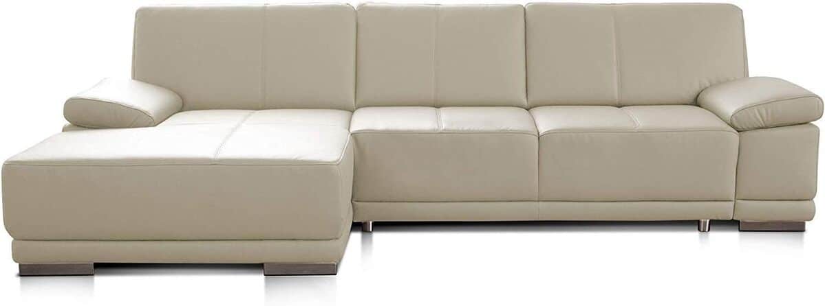 Test : canapé d'angle Cavadore Corianne en cuir convertible blanc
