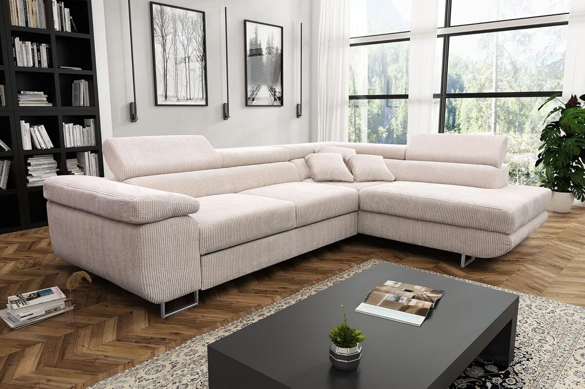Test : canapé d'angle Tendencio ANTONI fonctionnel en velours beige