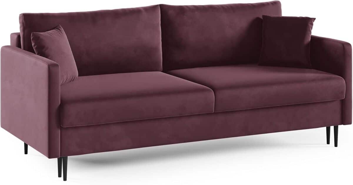 Test : canapé-lit 3 places Likma Mara en velours violet