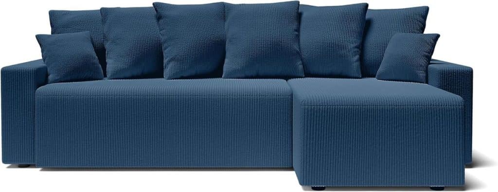 Test du canapé d'angle Alma 4 places convertible en velours côtelé par Baïta