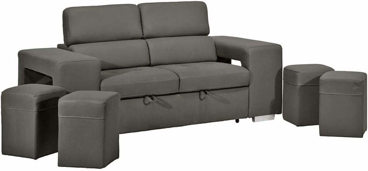 Test du canapé d'angle convertible Meubletmoi Vegas en tissu beige