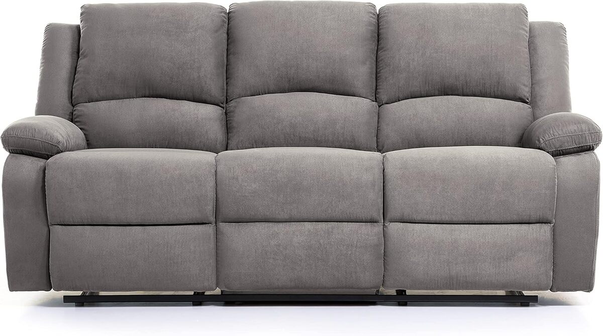 Test du canapé électrique 3 places Loungitude : détente garantie en microfibre grise