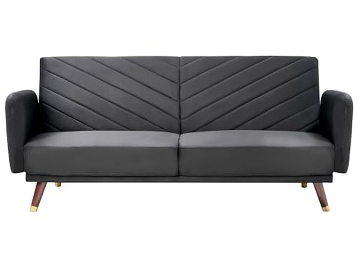 Test : canapé convertible Beliani clic clac velours noir glamour