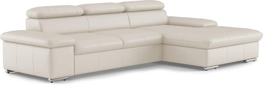 Test du canapé-lit Cavadore Valerie en cuir avec chaise longue XL