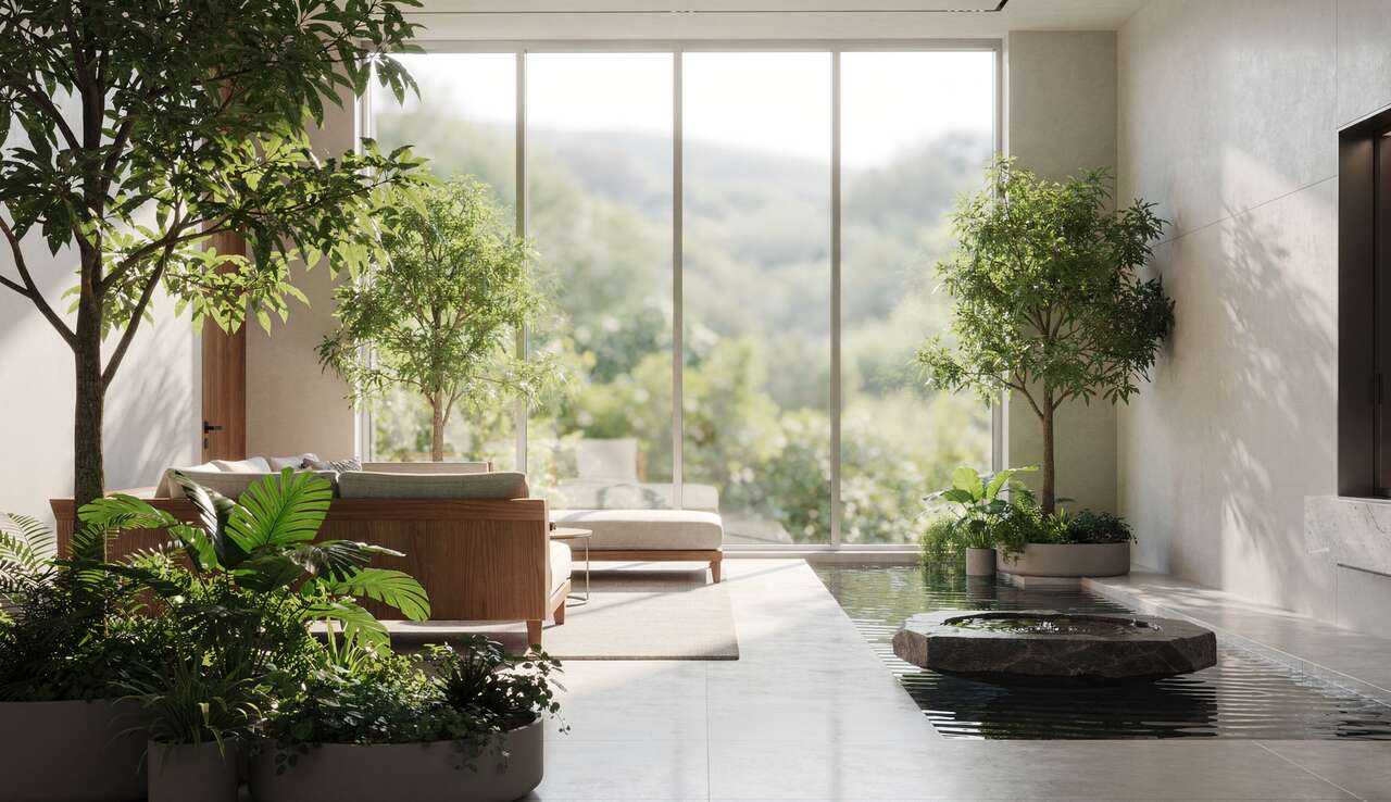 Int&eacute;gration de la nature dans les espaces int&eacute;rieurs