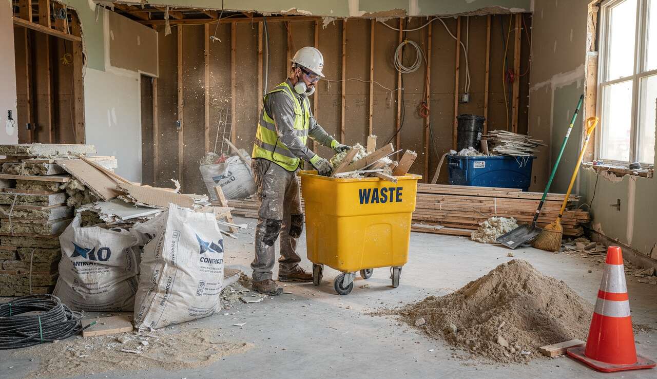 Gestion des d&eacute;chets et &eacute;vacuation sur le chantier