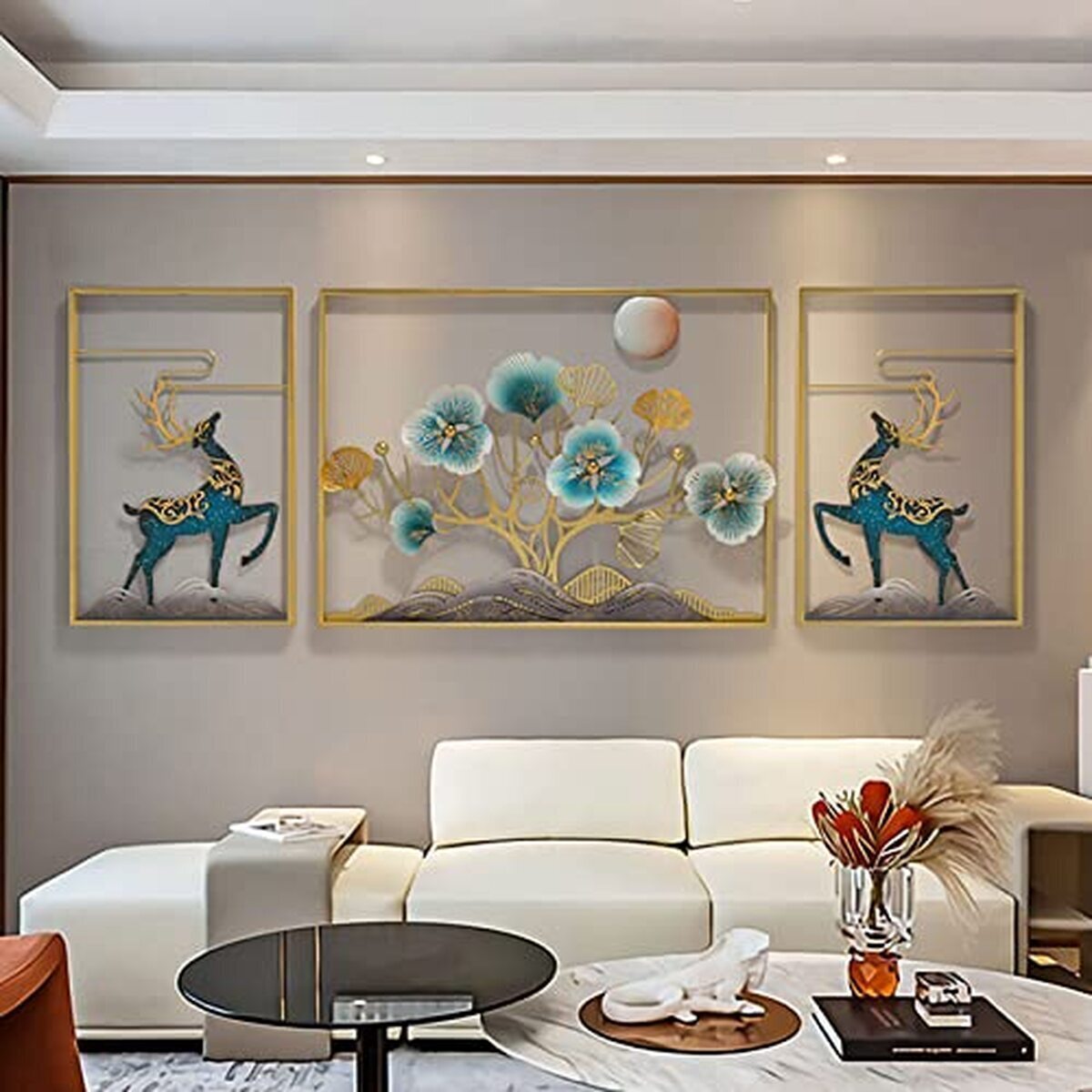 Avis sur les décorations murales 3D Ainydie avec feuille de ginkgo et cerf