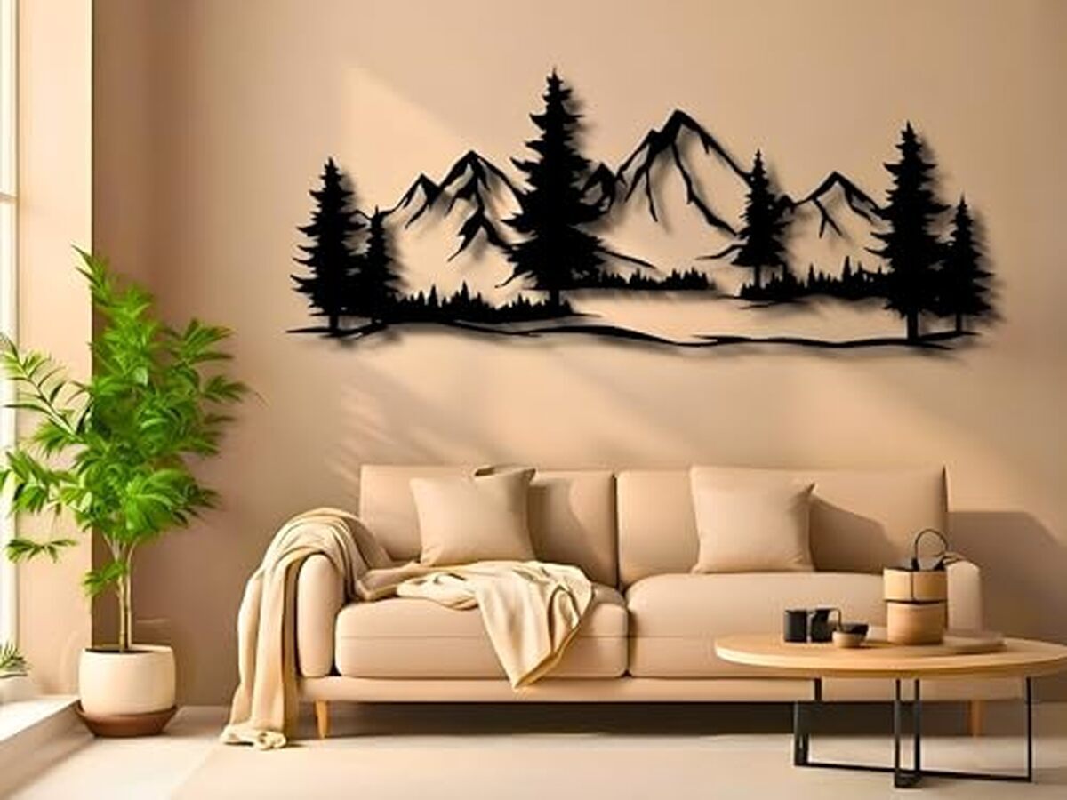Avis : tableau mural montagne Vailla triptyque bois