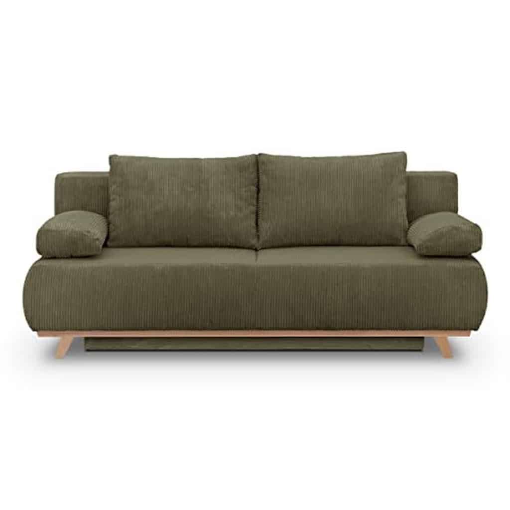 Test : canapé convertible Homifab Laria en velours côtelé vert