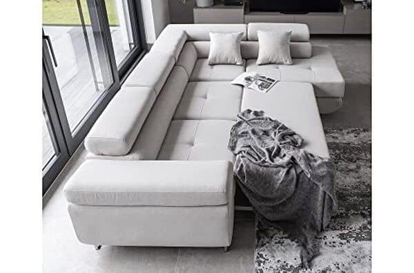 Découvrez notre test du canapé d'angle convertible VENESETTI Annecy 5 places, design ivoire : confort, style et praticité à l'honneur pour votre salon.