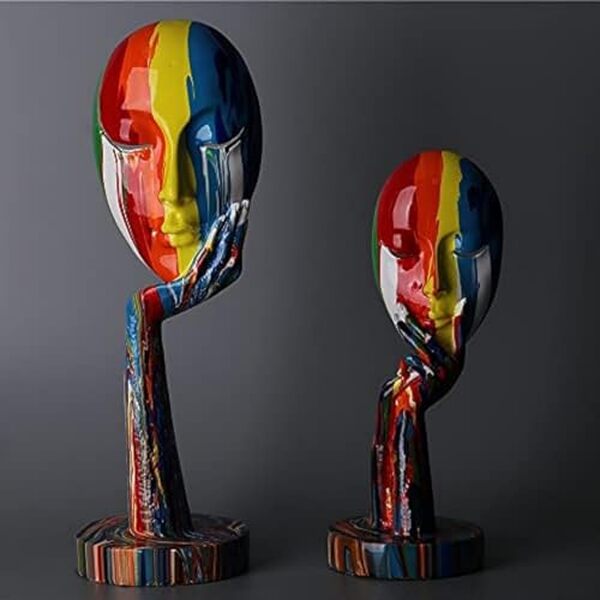 Décorez et inspirez avec notre sculpture abstraite de femme penseur de 39 cm : une touche colorée et moderne pour votre espace. Découvrez notre avis détaillé.