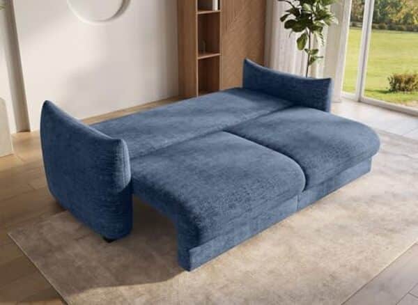 Découvrez notre test du canapé convertible DecoInParis Colby 3 places en velours bleu chiné : design élégant, confort optimal et multifonctionnalité pour votre salon