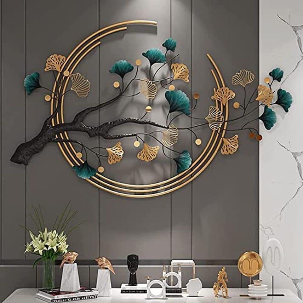 Avis : décoration murale en métal feuille de ginkgo 110x68cm