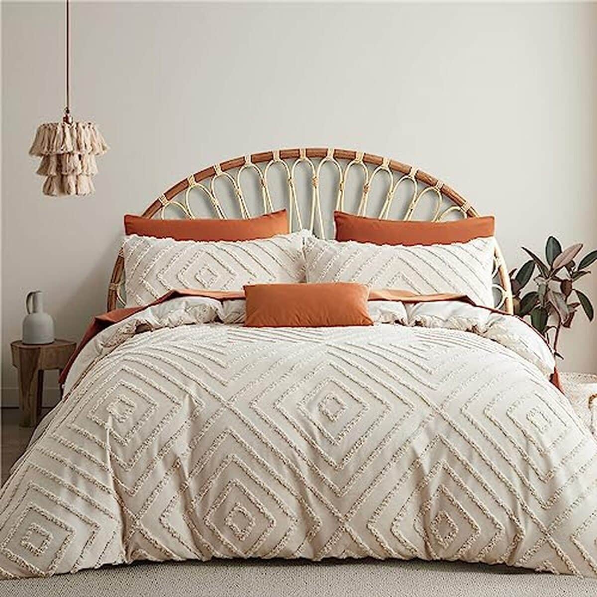 Avis housse de couette Tospass tuftée style bohème