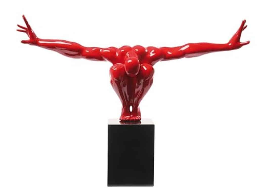 Avis objet décoratif athlète Kare Design : sculpture rouge/noir 52x75x23 cm