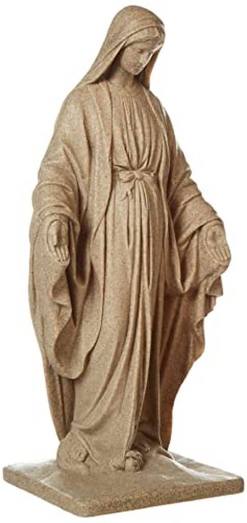 Avis sur la statue de la Vierge Marie Emsco Group : aspect grès naturel, résine légère