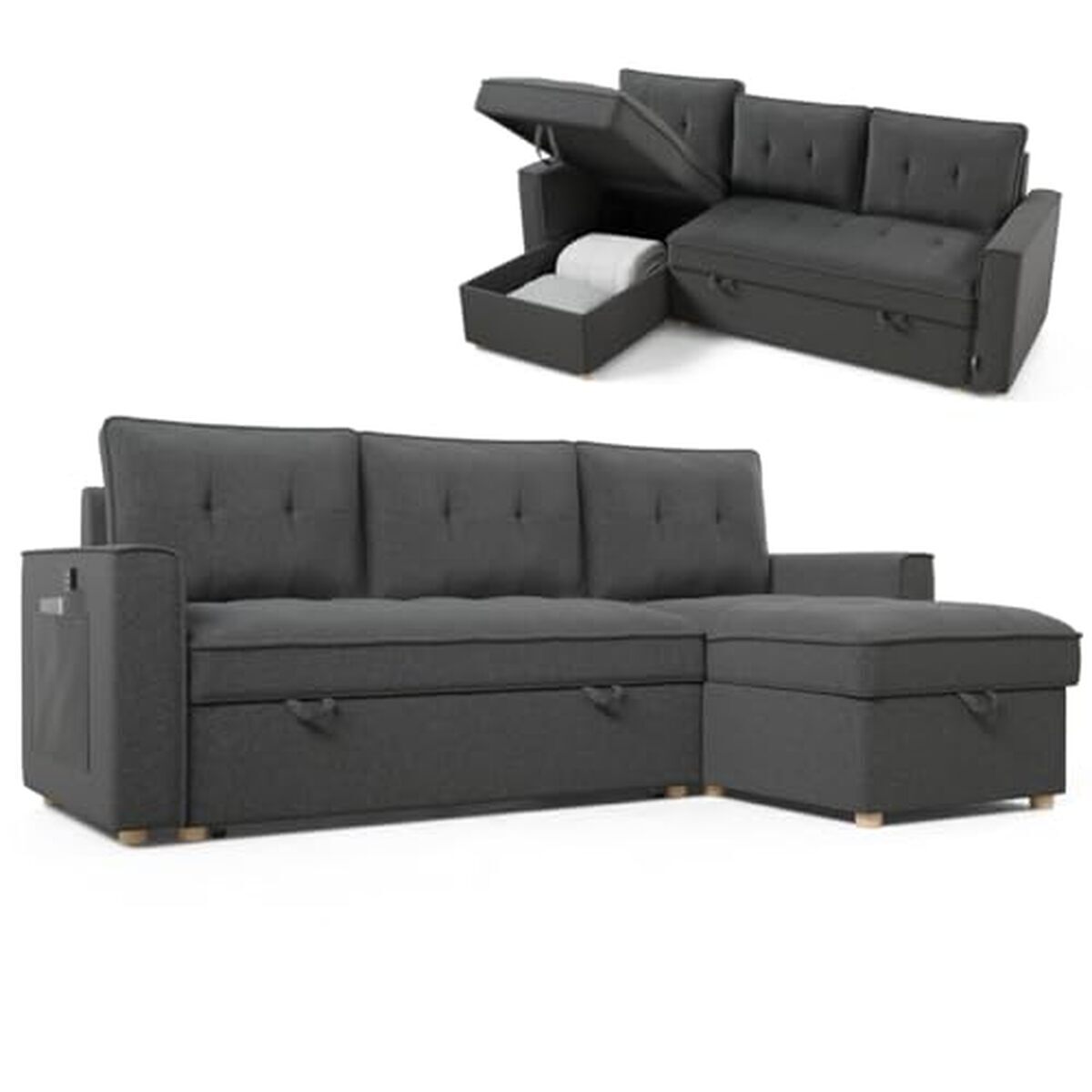 Test : canapé lit d'angle Nalui Haven avec coffre et poches
