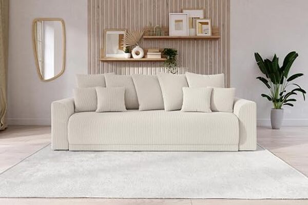 Découvrez notre test complet du canapé Nova de baïta : un modèle 3 places en velours côtelé beige alliant confort et élégance pour embellir votre salon.