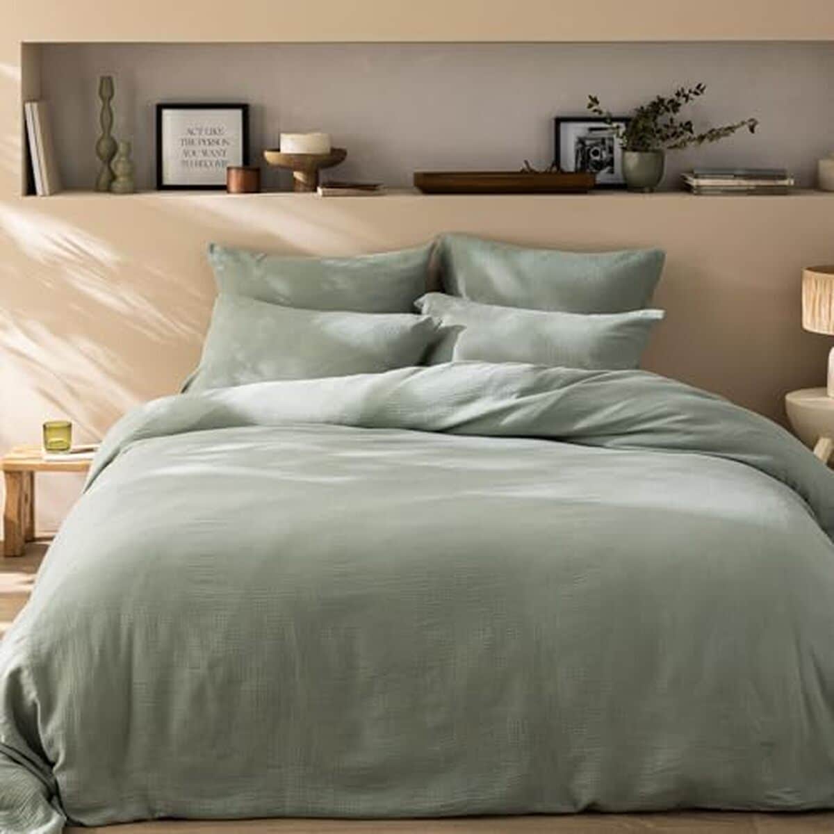 Avis : parure de lit Matt & rose en coton lichen