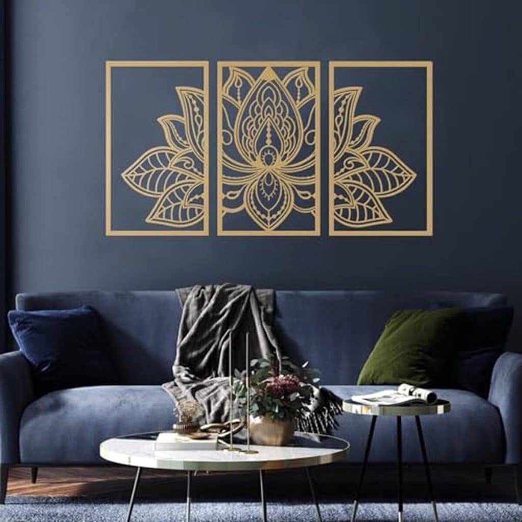 Avis sur les grandes fleurs de lotus en métal Estart : décoration murale dorée taille L