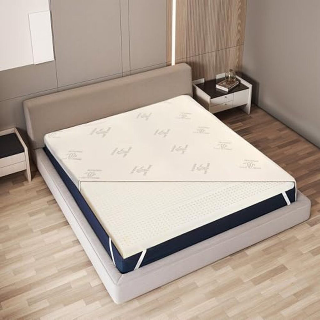 Test surmatelas The White Stone : latex naturel et housse bambou 180x200 cm