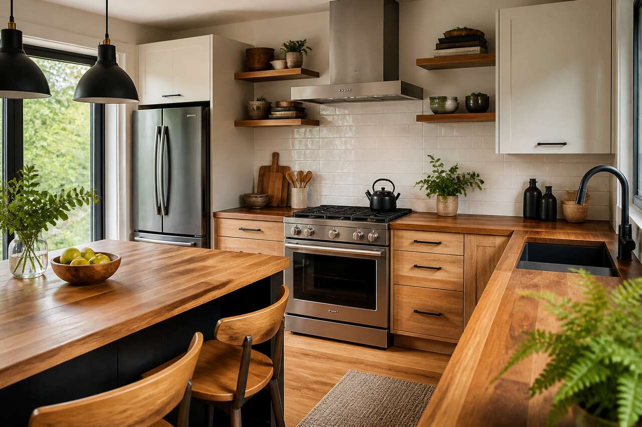 Les atouts d'un plan de travail en bois pour une cuisine chaleureuse Les atouts d'un plan de travail en bois pour une cuisine chaleureuse