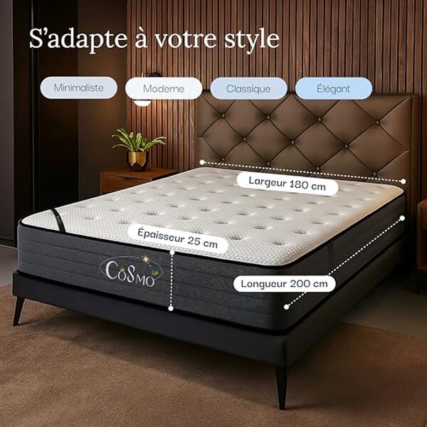 Découvrez notre avis complet sur le matelas hybride Cosmo Up : technologies de confort, soutien ergonomique et durabilité. Trouvez le matelas idéal pour vos nuits.