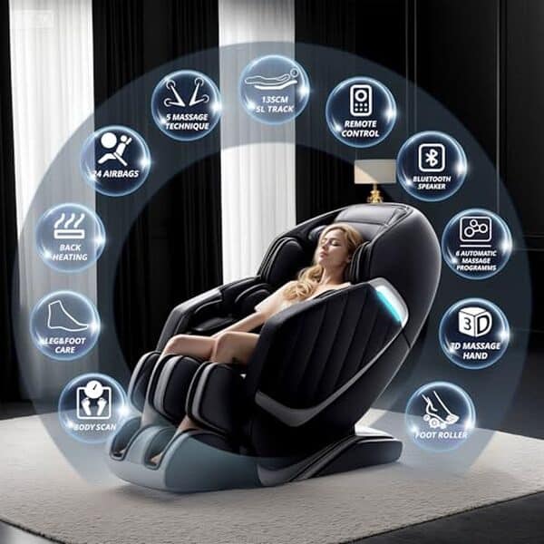 Découvrez notre avis complet sur le fauteuil de massage zéro gravité intelligent healthRelife noir : confort, technologie et bien-être pour votre détente quotidienne. 