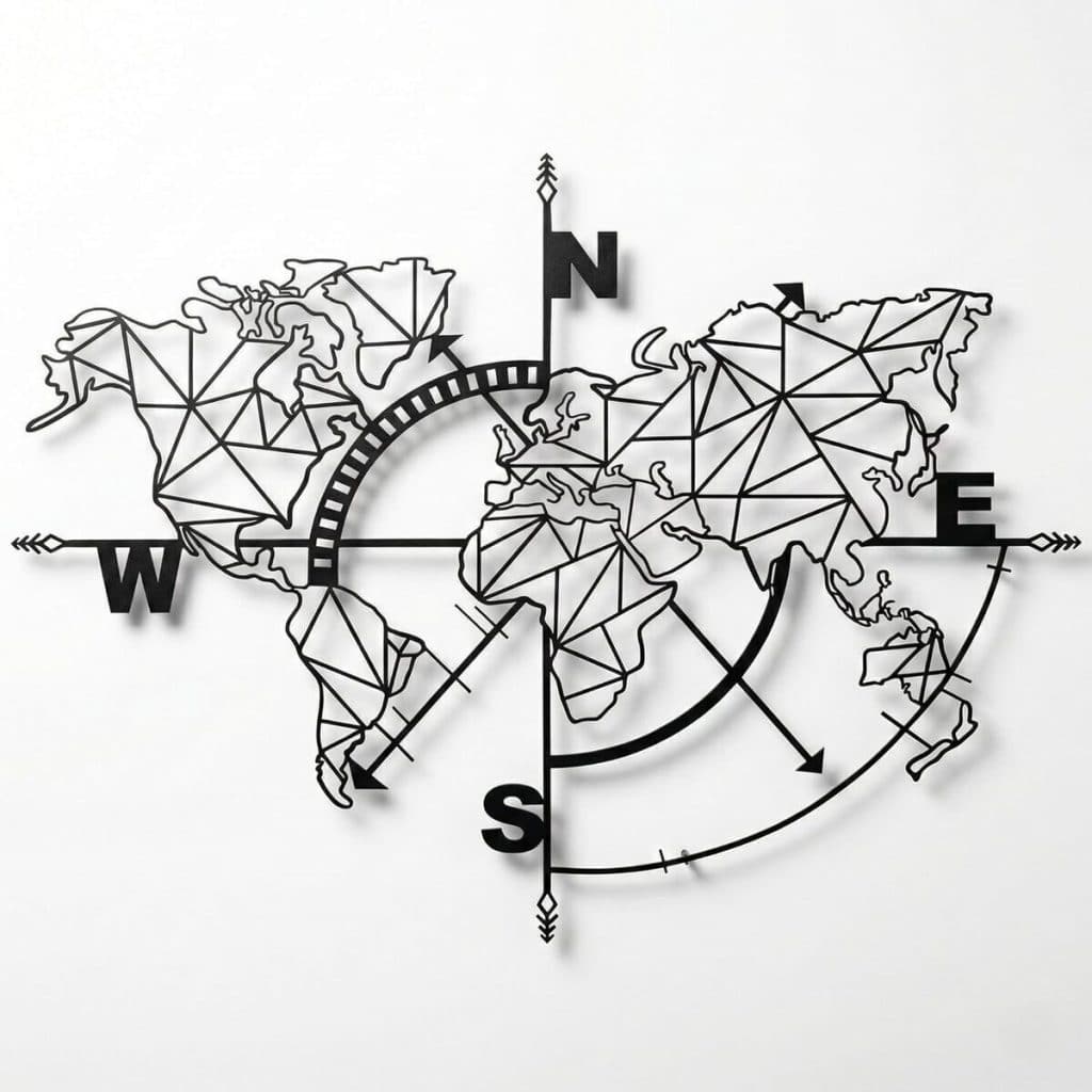 Avis sur la carte du monde en métal - décoration murale et art mural élégant (noir, 101x76 cm)