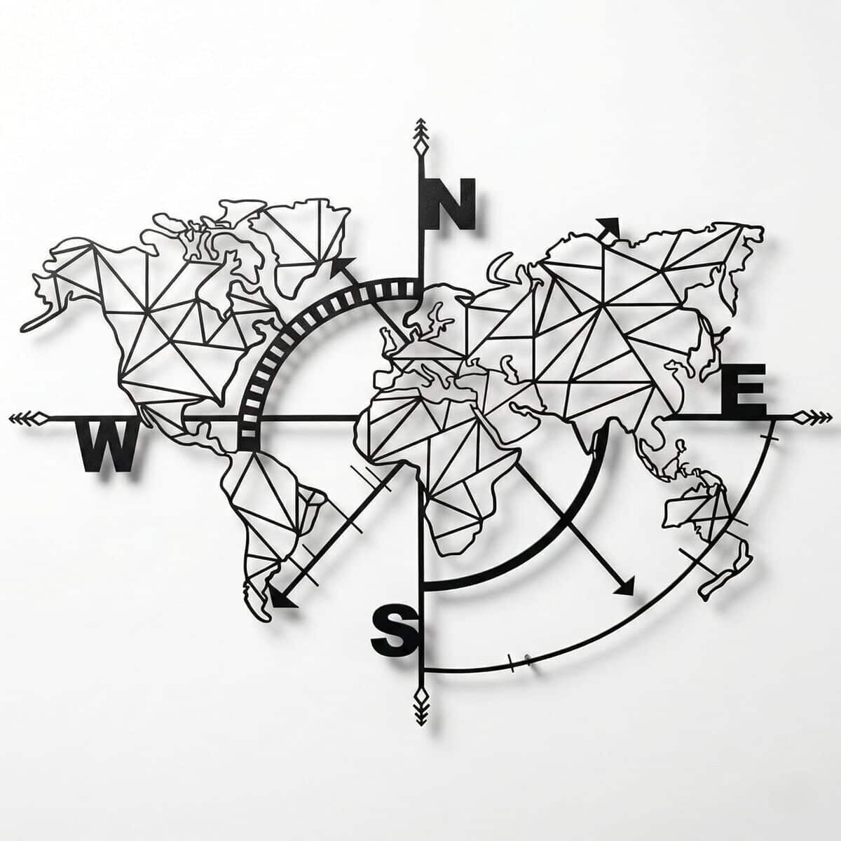 Avis sur la carte du monde en métal - décoration murale et art mural élégant (noir, 101x76 cm)