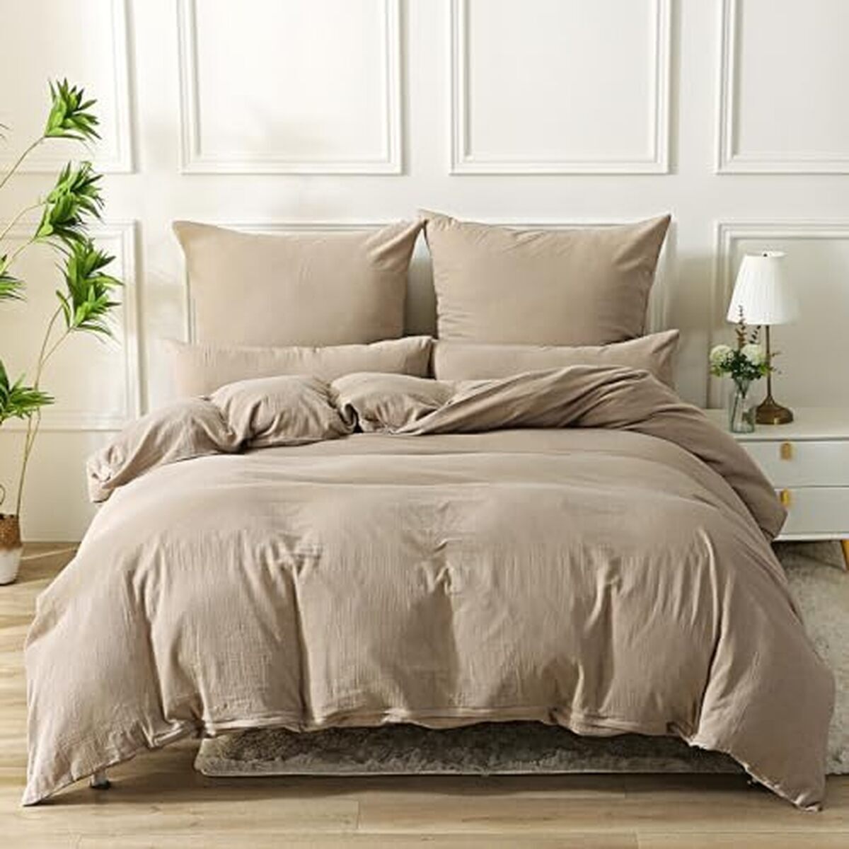 Avis sur la housse de couette Soulful 220x240 en gaze de coton beige-café