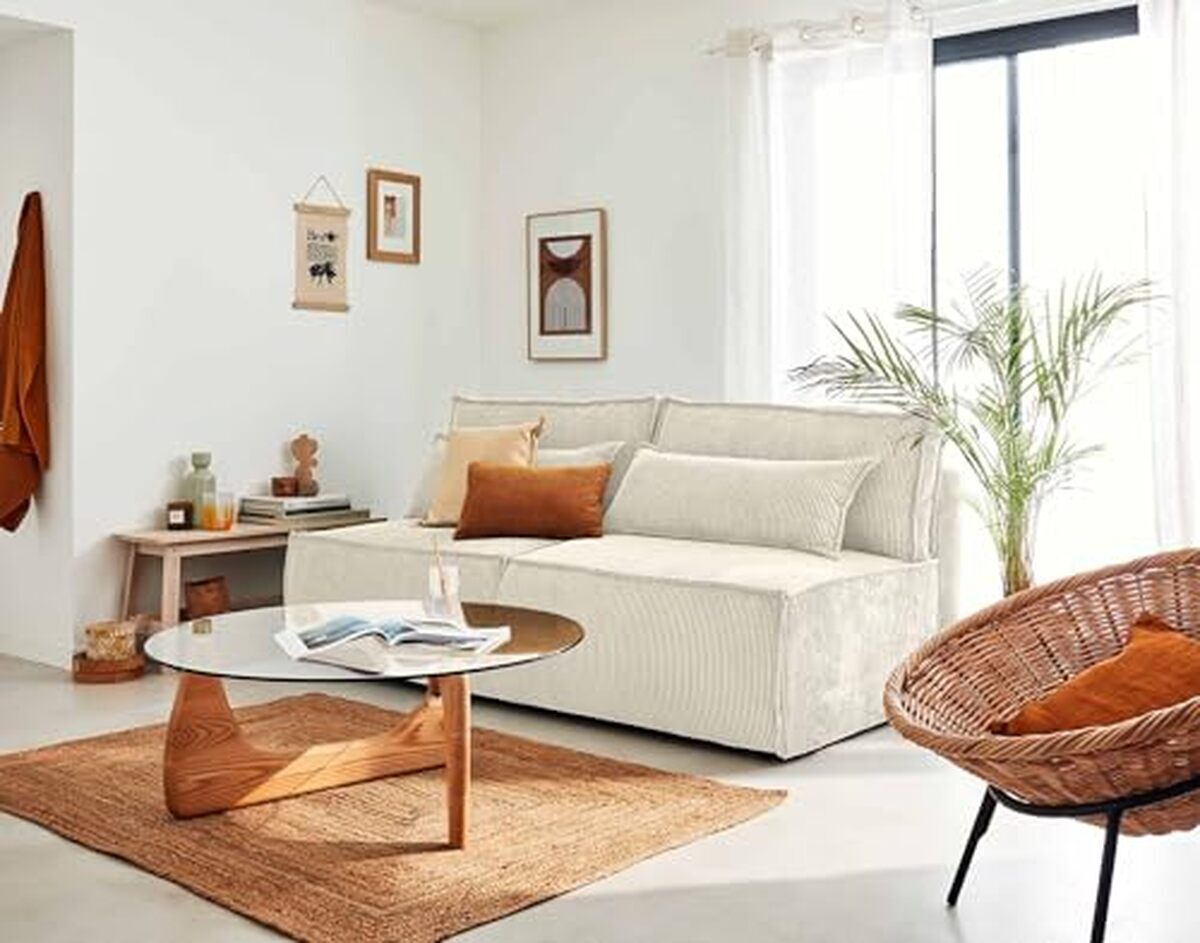 Avis sur le canapé convertible Kiara de Lisa design : velours côtelé beige 3 places