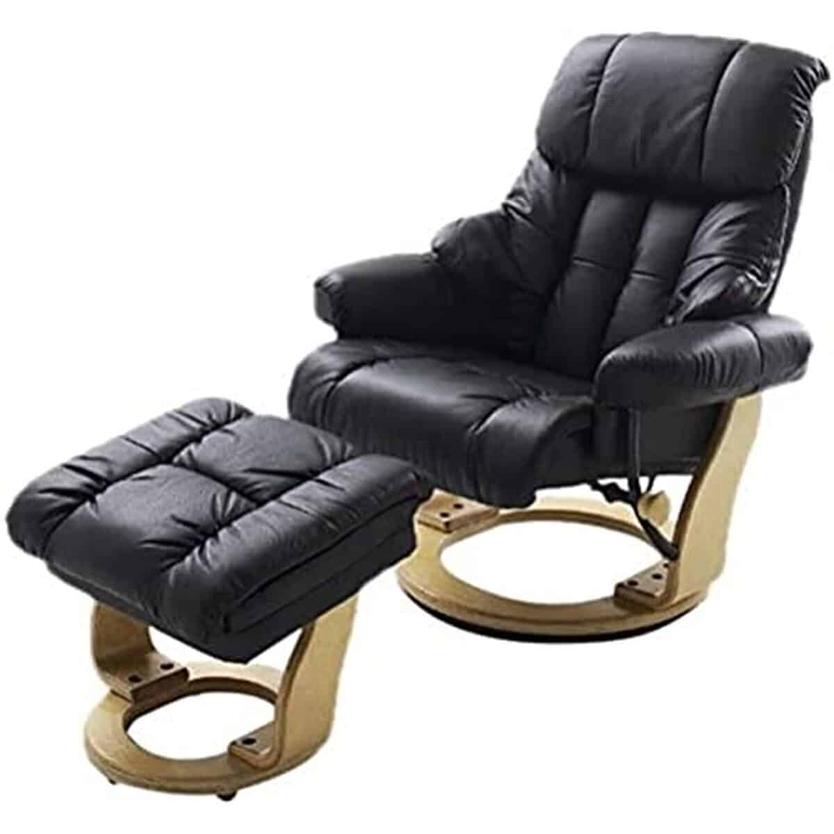 Test chaise Robas Lund relax avec pouf cuir naturel