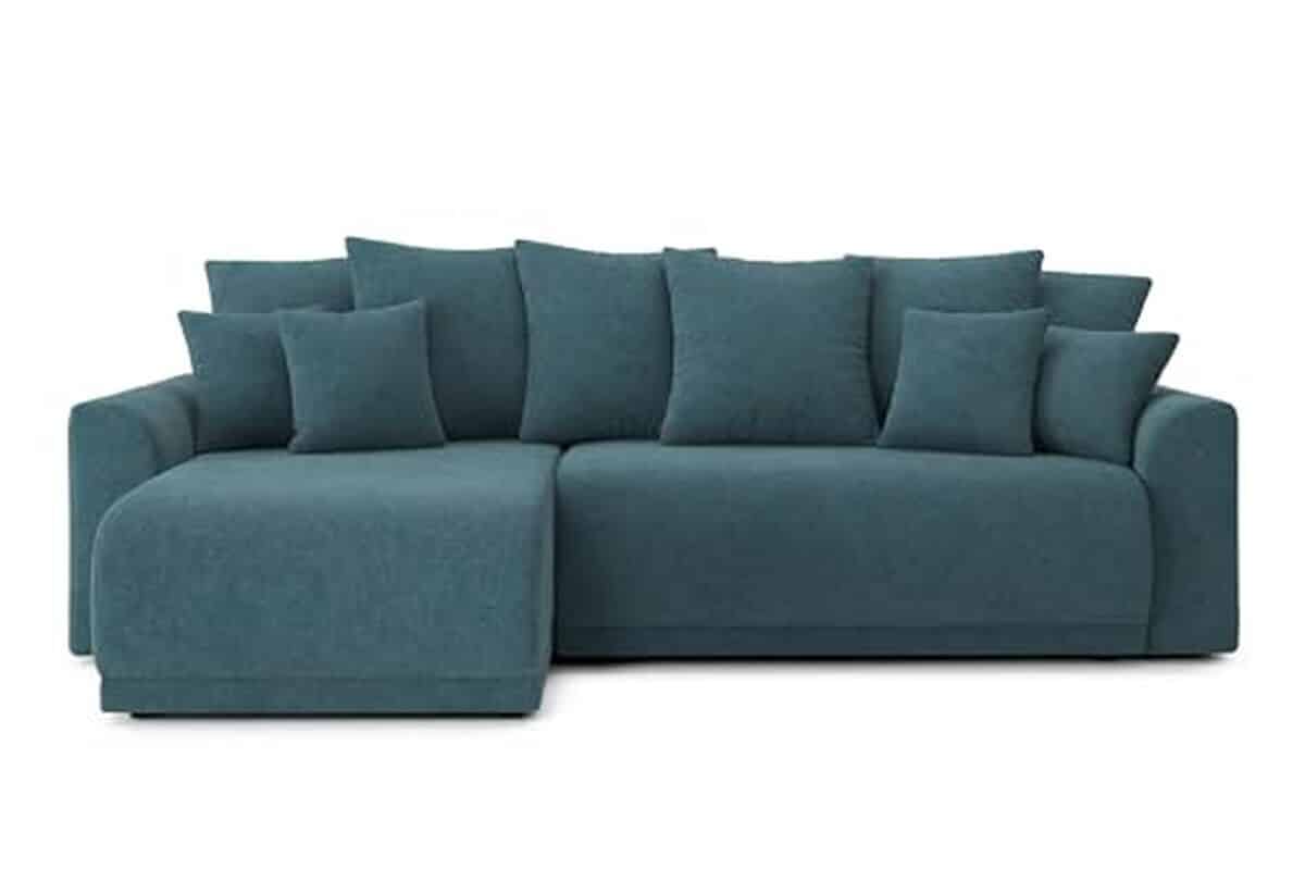 Test du canapé d'angle convertible Nova de BAÏTA : confort et style en bleu paon
